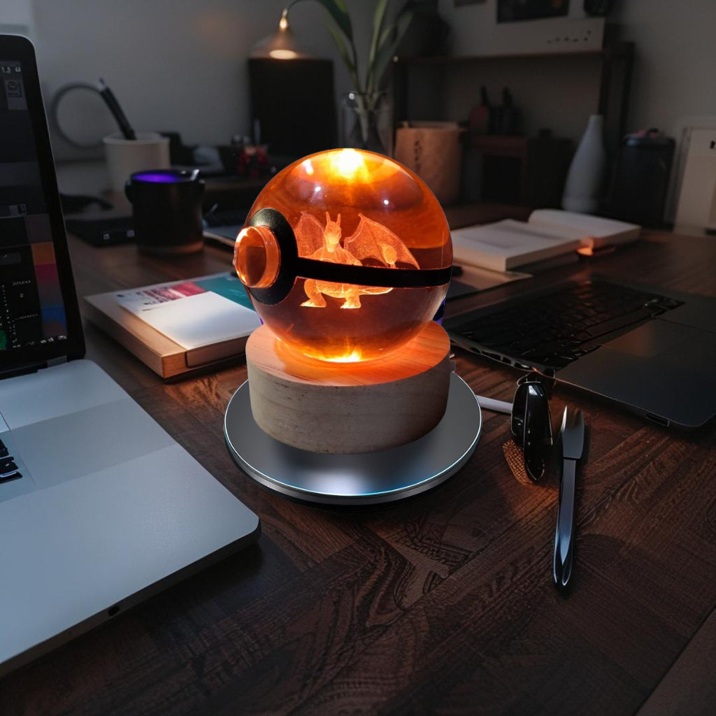 “Lampara Pokémon Charizard cristal 3D LED- Regalo premium Perú”