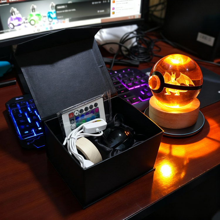 Lámparas Pokémon Cristal 3D LED en Perú | Decoración Gamer Premium