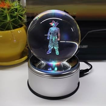 Lámpara Goku Cristal 3D LED – Edición Premium Decoración Anime Perú