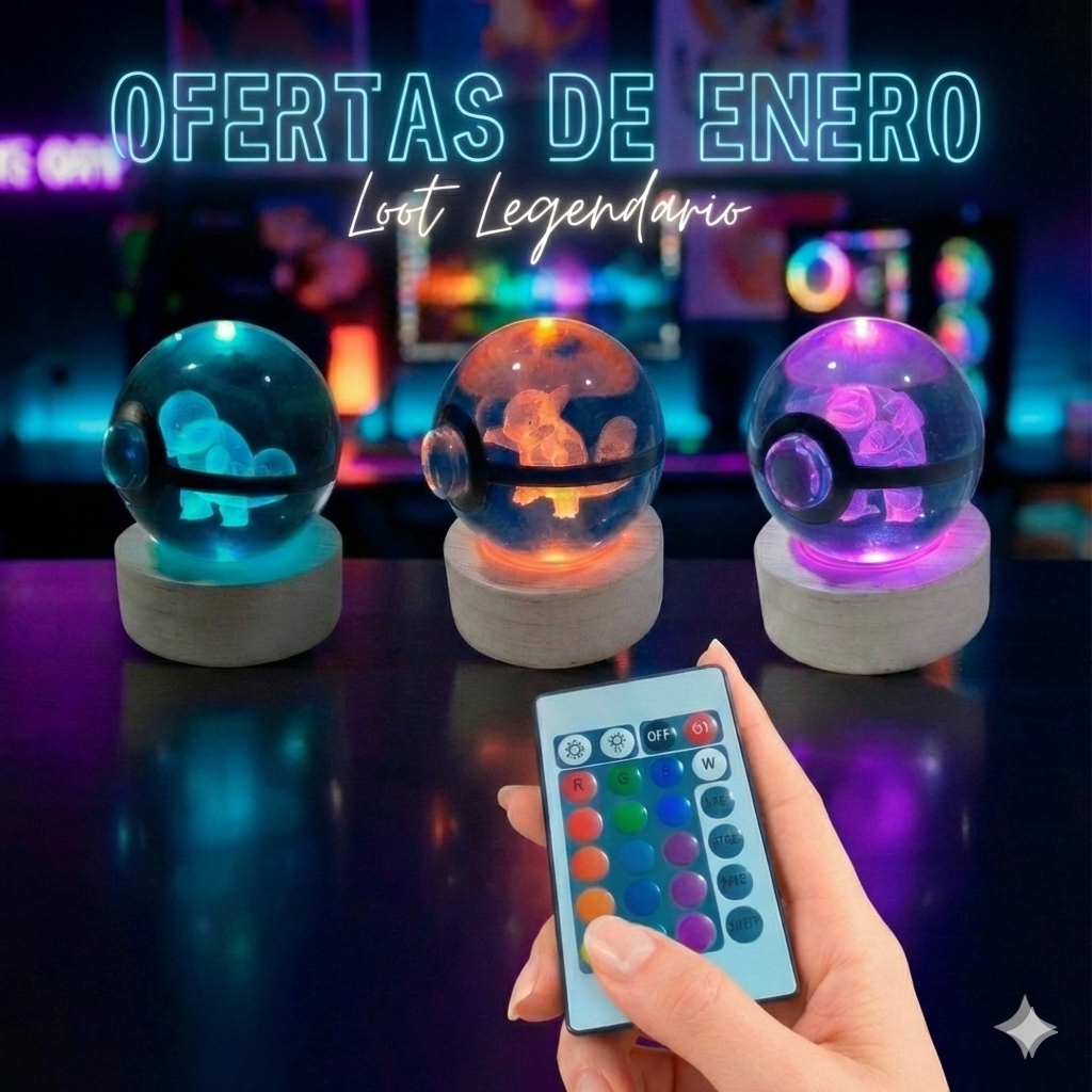 Pack Evolución Squirtle: Lámparas Pokémon 3D de Cristal con Luz LED - Colección Completa