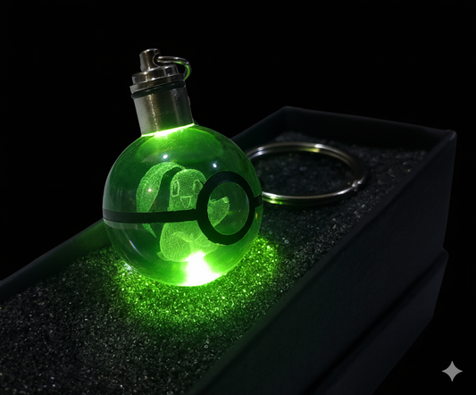 “Llavero Pokémon Chikorita cristal 3D LED Perú”