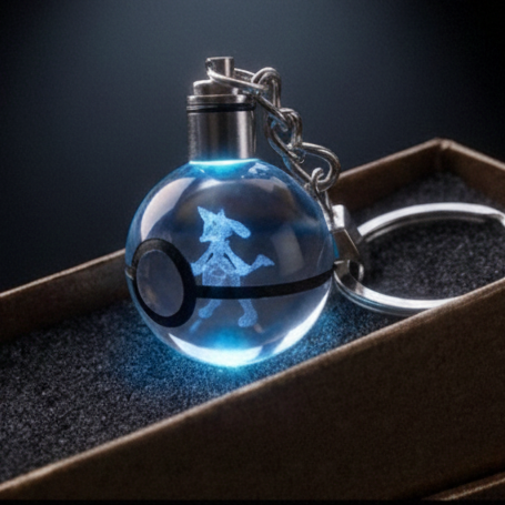“Llavero Pokémon Lucario cristal 3D LED Perú”