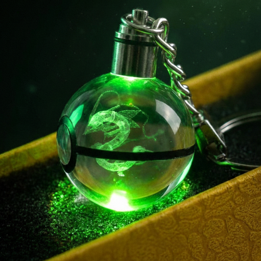 “Llavero Pokémon Megarayquaza cristal 3D LED Perú”