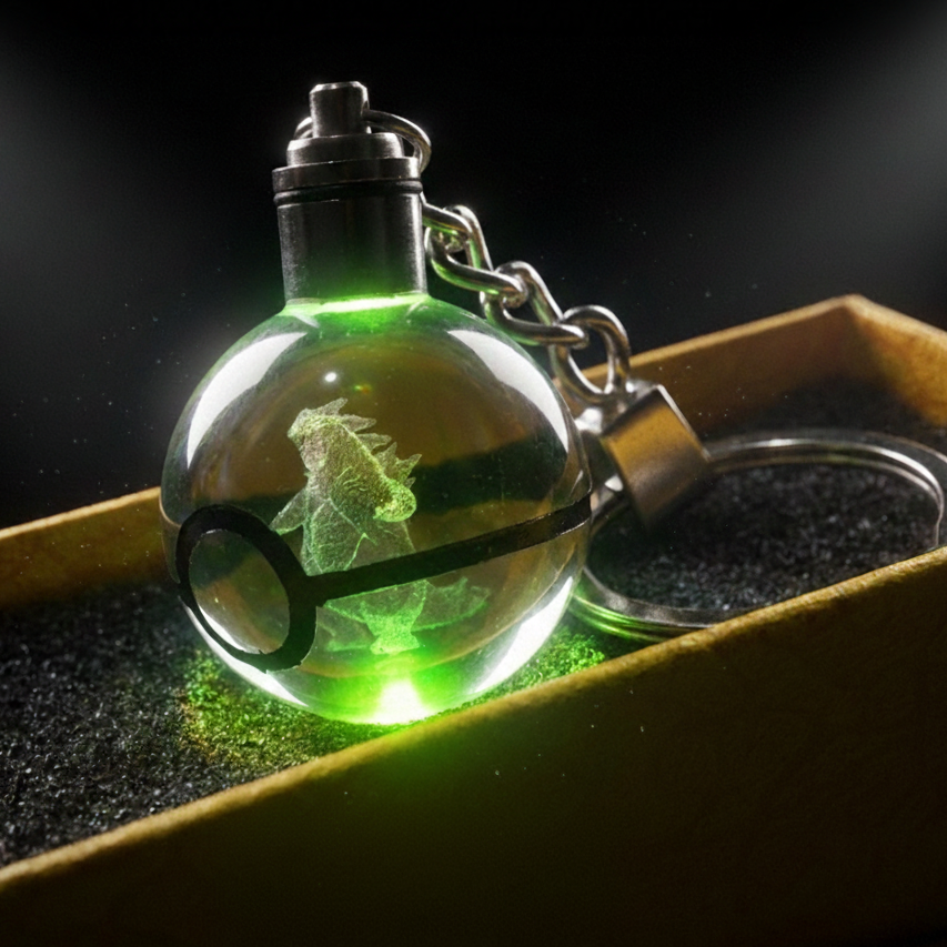 “Llavero Pokémon Tyranitar cristal 3D LED Perú”