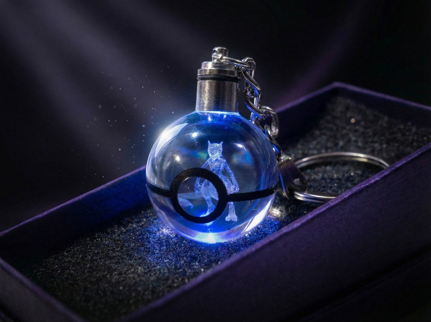 Mewtwo – Llavero 3D Luminoso Edición Premium