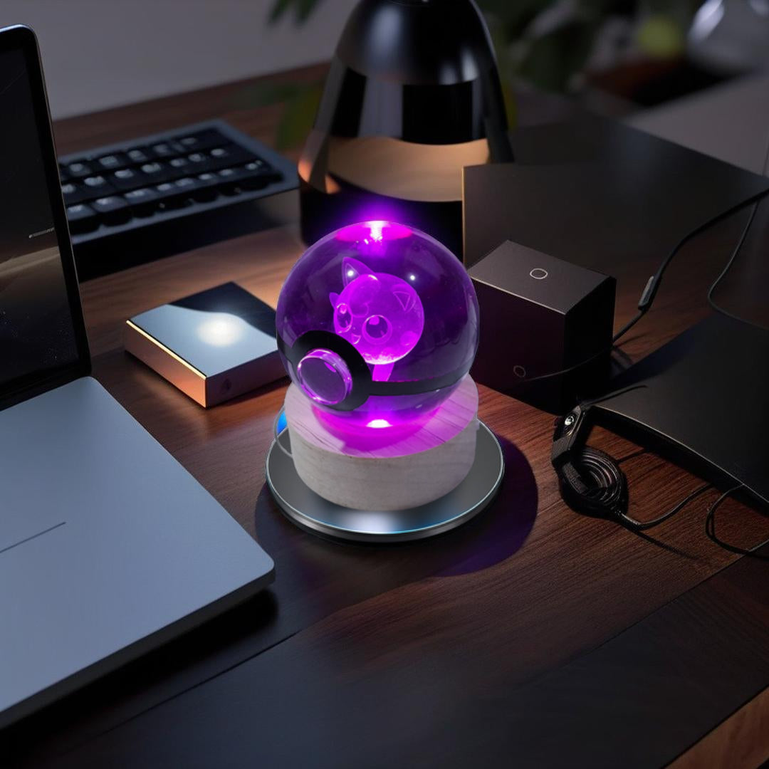 “Lampara Pokémon Jigglypuff cristal 3D LED- Regalos premium Perú”