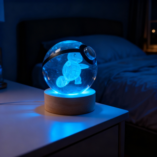 “Lampara Pokémon Squirtle cristal 3D LED- Regalo premium Perú