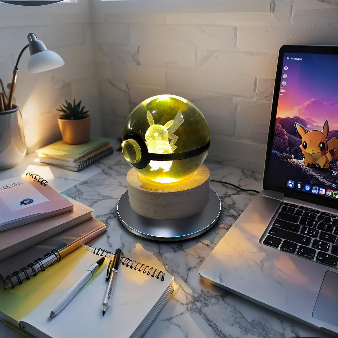 “Lampara Pokémon Pikachu cristal 3D LED- Regalo Premium Perú”