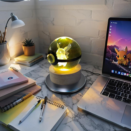 “Lampara Pokémon Pikachu cristal 3D LED- Regalo Premium Perú”