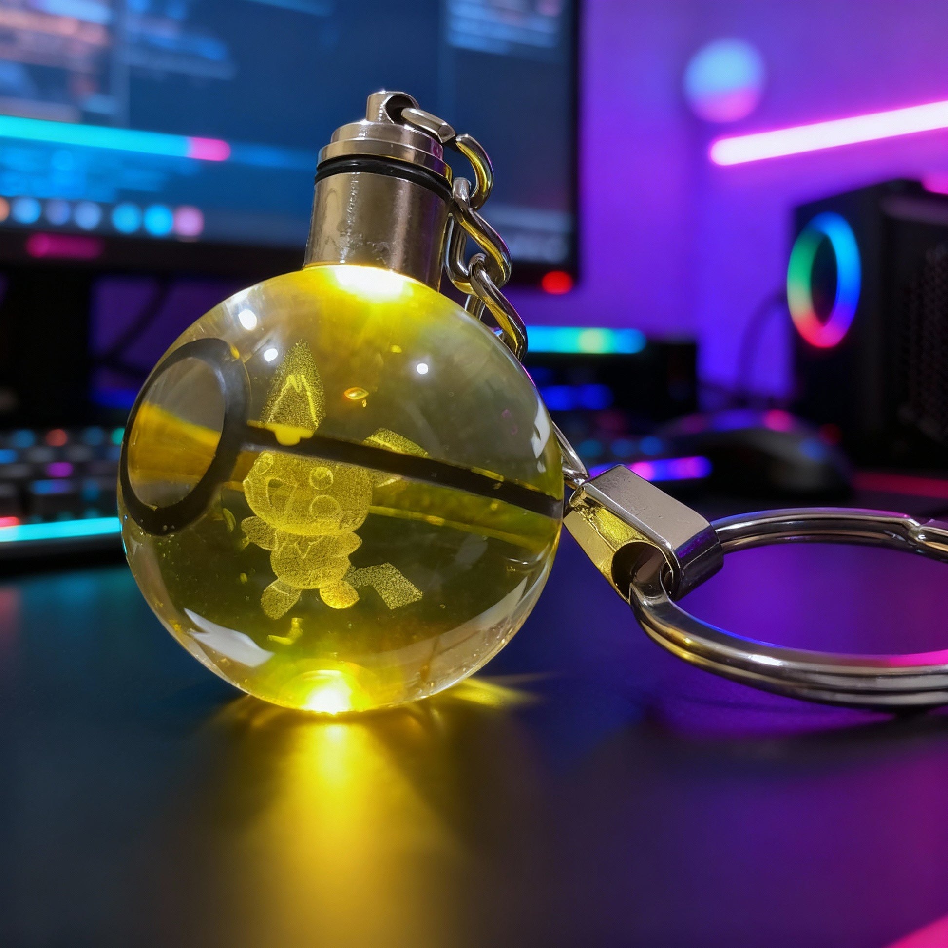“Llavero Pokémon Pichu cristal 3D LED Perú”