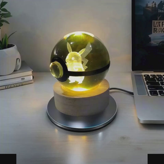 Lámpara 3D de Pikachu – Luz LED Grabado Láser | Pokémon Decoración